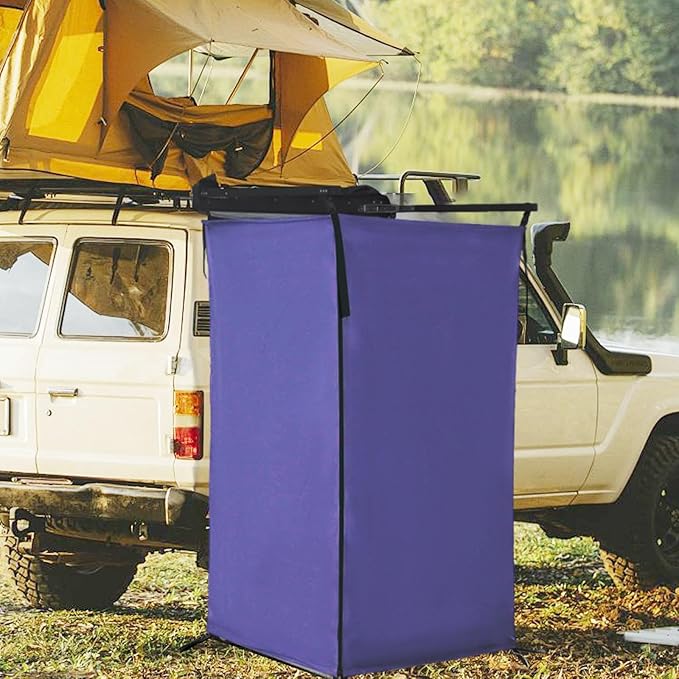 Vehicle Side Shower Tent Privacy Shelter Bathroom Outdoor Changing Dressing Room Restroom Shower Room for Beach Van Lands Deep Blue