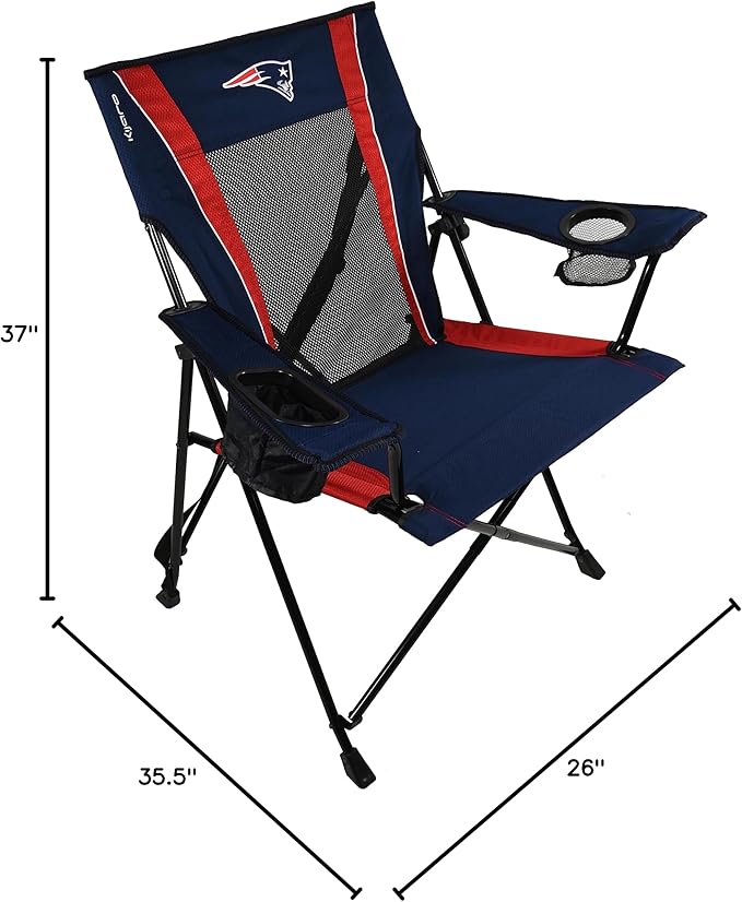 Kijaro Dual Lock Pro NFL Sports Fan Folding Chair 26 L x 35.5 W x 37 H New England Patriots