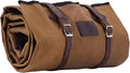 1844 Helko Werk Handmade Waxed Canvas Cowboy Bedroll - Camping Bed Roll with Leather Straps and Zipper - Waterproof Waxed Canvas Portable Bed Outdoor Camping (Bedroll Field Tan) #F8761FT