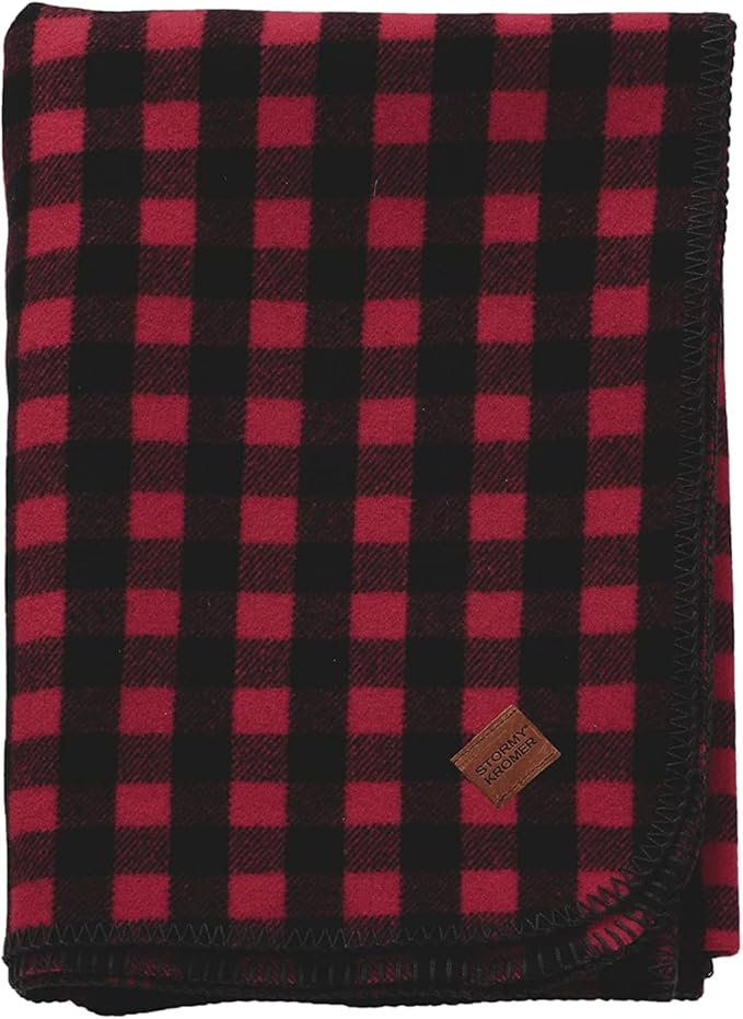 Stormy Kromer Plaid Wool Blanket Red/Black Buffalo Plaid One Size