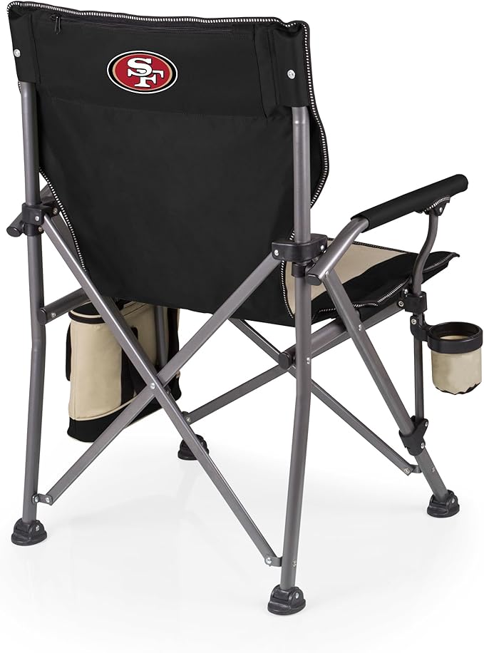 Picnic TIME NFL Unisex-Adult NFL Outlander Folding Camping Chair with Cooler Heavy Duty Beach Chair
