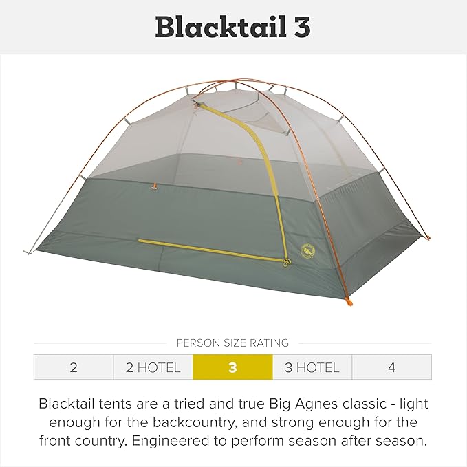 Big Agnes Blacktail &amp Blacktail Hotel Tent - Backpacking Tent for Camping 3 Season Ultralight Waterproof