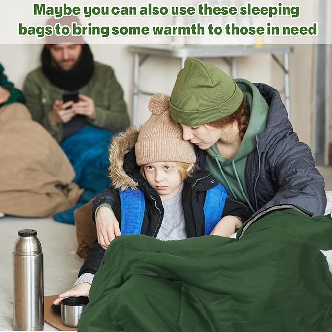 Tudomro 16 Pack Bulk Sleeping Bags for Adults Lightweight Waterproof Camping Sleeping Bags with Compression Sack for Camping Backpacking Hiking Travel Emergency Use
