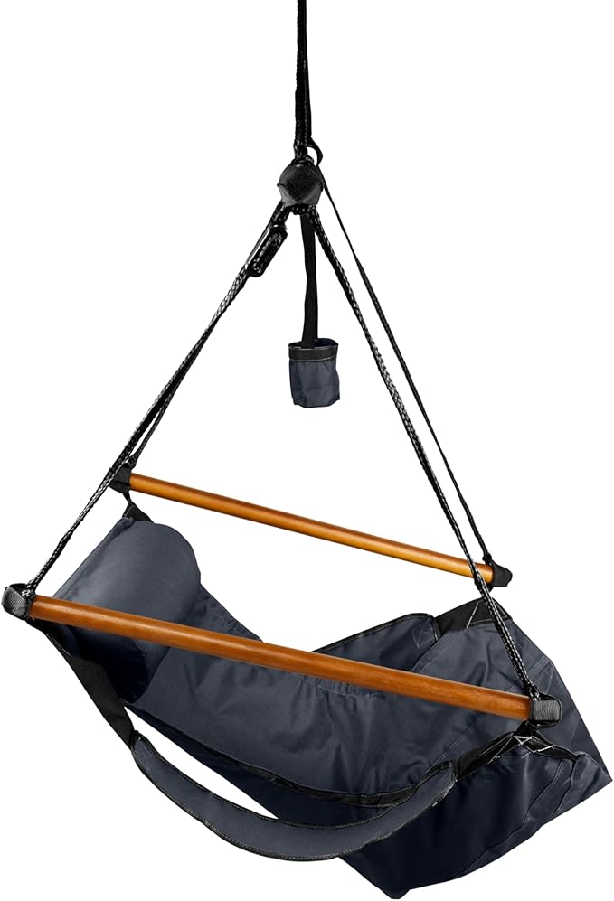 Hammaka Hanging Hammock Air Chair Wooden Dowels Black