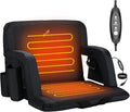 Sportneer Heated Stadium Seats with Back Support: 6 Adjustable Angles Extra Wide Bleacher Seat with Dual Heating Zones - 2.5 Padded Stadium Seats for Sports Outdoors(Power Bank Not Included)