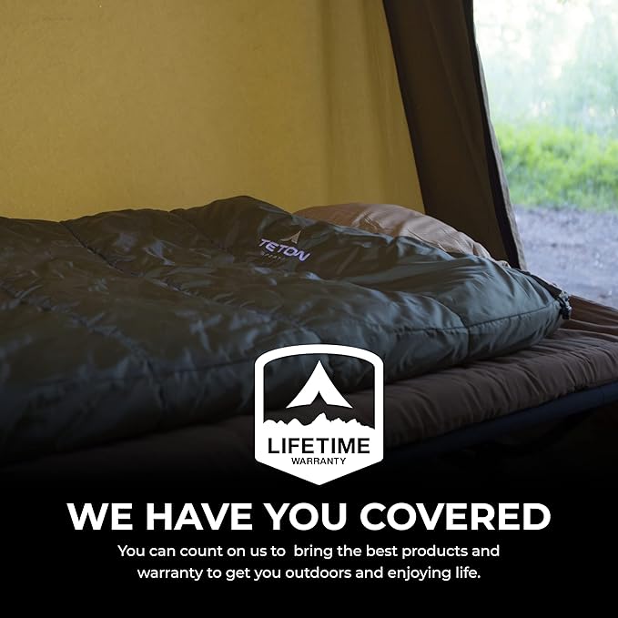 Teton Celsius XL 25F 20F 0F Degree Sleeping Bags All Weather Warm Sleeping Bag for Adults and Kids Camping Season Compression Sack Included