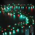 LAMPHOME 500 LED String Lights Outdoor - 16 Modes 46ft with Waterproof Green Red &amp Red-Green Cluster Lights