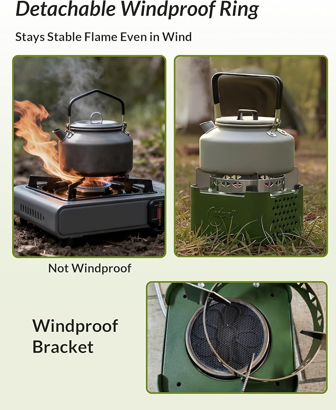 Indwell Infrared Propane Camping Stove - CSA Certified Portable Gas Stove with 23inch Extended Hose &amp Piezo Ignition Windproof Single Burner for Backpacking Hiking Fishing &amp Emergency Prepa