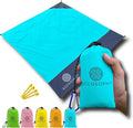 ECCOSOPHY 60x55 Blue Waterproof Compact Pocket Beach Blanket