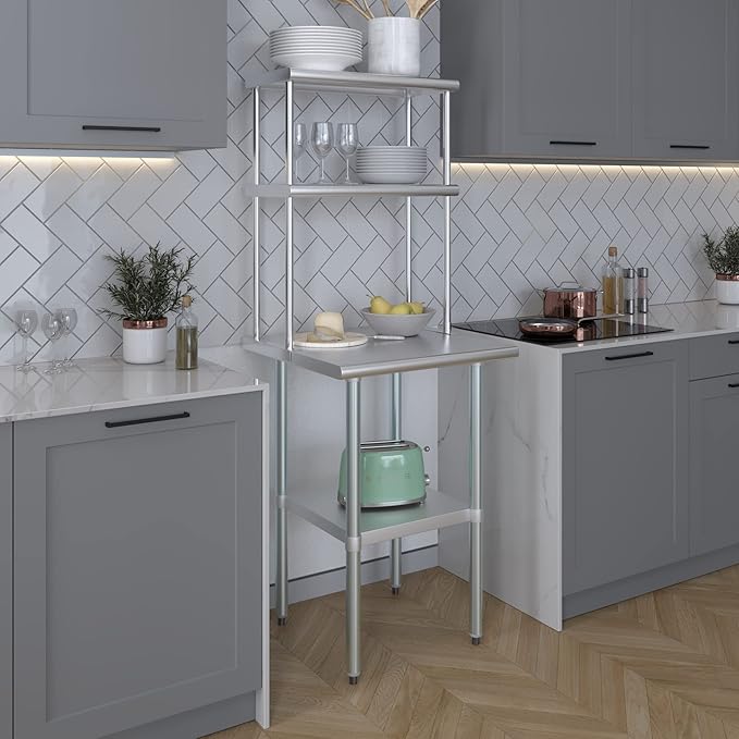 AmGood Double OverShelf Stainless Steel NSF - Many (24 Long x 12 Deep)