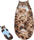 Cats Envelope Sleeping Bag Fluffy Cat Sleeping Bag for Adults Adorable Washable Envelopes Bedding for Camping Lounging