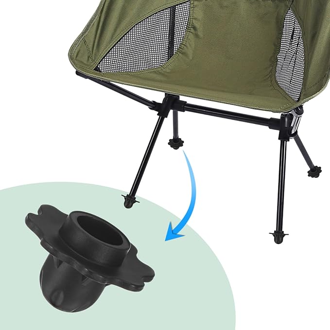 12-Pack Camping Chair Foot 0.71/ 18mm Tubing Dia Detachable Camping Chair Leg Covers Anti-Slip Stool Feet Replacement for Hiking/Fishing/Camping Black