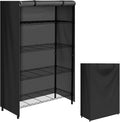 Storage Shelf CoverWaterproof Shelf Cart Cover Protective Outdoor Indoor Wire Rack Dust Cover with Zipper (48 Wx18 Dx72 H)