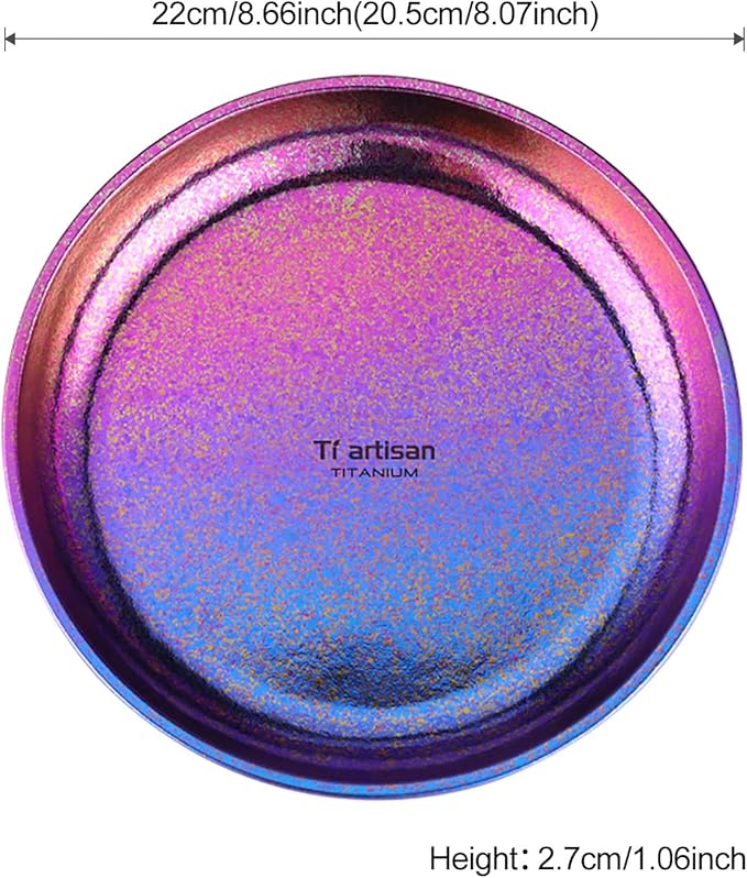 Titanium Plate Camping Picnic Tableware 27fl oz Cooking Utensils Extremely Light Dishes Bowl 110g (TA8220V)