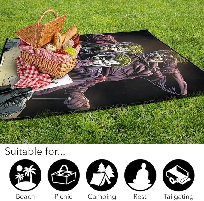 LOGOVISION Batman Three Jokers Outdoor Blanket for Picnic Beach Camping Park Tailgate 50x60