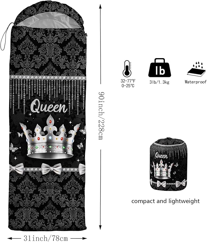 QOOMO Camping Sleeping Bags3 Season Warm &amp Cool WeatherLightweightWaterproof Sleeping Bags for Adults &amp KidsTravelingand OutdoorsCamping Gear Equipment