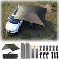 Car Awning Camping SUV Sun Shelter Waterproof Universal Tent Canopy Anti-UV for Van Campervan Caravan Truck Vehicle (Olive Green 118X118)