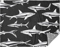 Soft Throw Blanket Shark Silhouette Black White Teen Throw Blanket 50'' x 70''