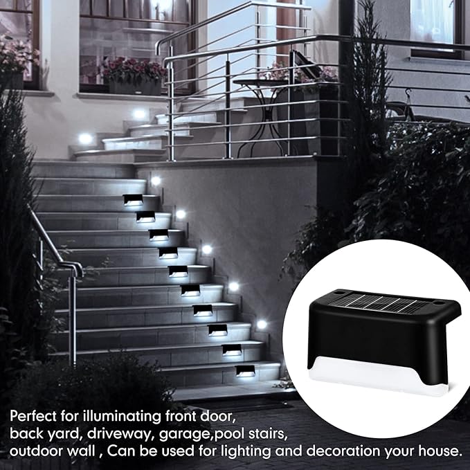 Tuanse 36 Pack Solar Deck Lights Outdoor Step Waterproof LED Stairs Lights Outside Fence Step for Pool Garden Wall Patio Yard Porch(White)
