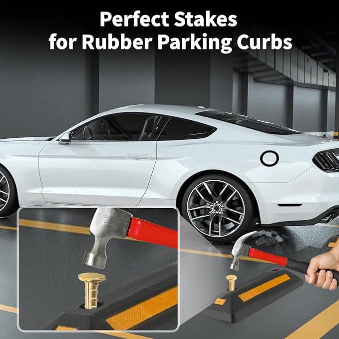 16 Inch Rebar Stakes 1/2 Inch Diameter Galvanized Steel Ground Anchors Heavy Duty Anchoring Spikes for Speed Bump Parking Curb and Tent (10 Pack)