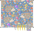 Hedgehog Mushroom Lightweight Beach Blanket Waterproof Sandproof 59X68 Sand Free Beach Mat with 4 Stakes Compact Outdoor Blanket for Beach Quick Drying Picnic Mat for Travel Camping