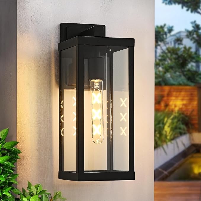 Black Outside Lights for House 15 H Outdoor Wall Sconce Waterproof Large Exterior Light Fixtures for Garage Doorway Porch Patio1 Pack