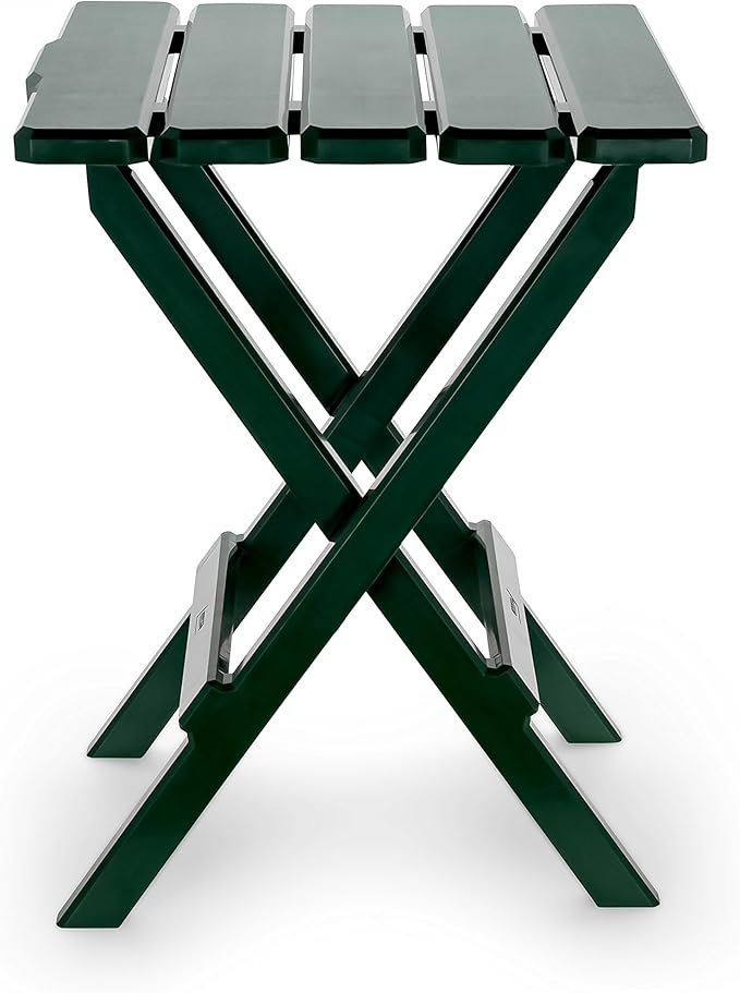 Camco 51691 Green Large Adirondack Portable Outdoor Folding Side Table Perfect for The Beach Camping Picnics Cookouts and More Weatherproof and Rust Resistant