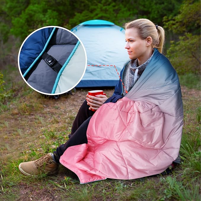 Outdoor Puffy Camping Blanket Lightweight Down Alternative Puffy Printed Camping Large Ultra Warm Hammock Top Quilt Waterproof Blanket for Traveling Picnic Beach Party Cold Weather (Arizona Fade)