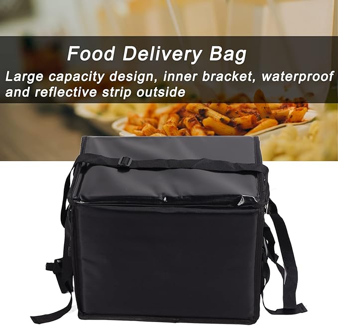 plplaaoo Food Delivery Bag Insulated Large Capacity Backpack with Internal Support Structure for Delivery Drivers Restaurants Oxford Cloth 10L 43.5 x 34.5 x 30cm