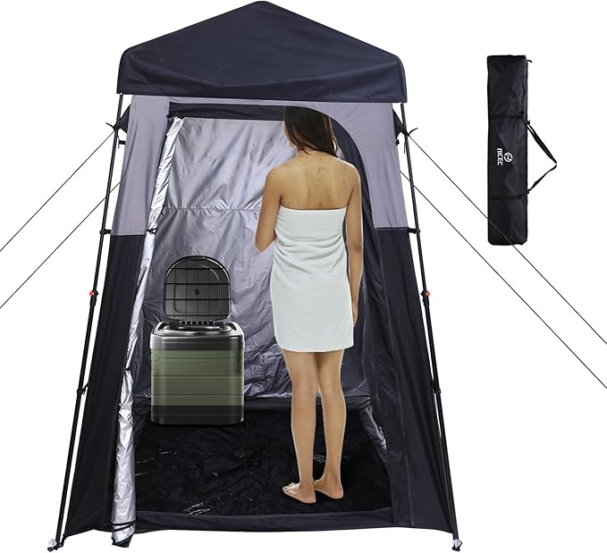 Nice C Camping Shower Tent Instant Pop Up Privacy Changing Tent Outdoor Shower Enclosure Toilet Tents Camping Bathroom Oversize (Square – 1 Room)