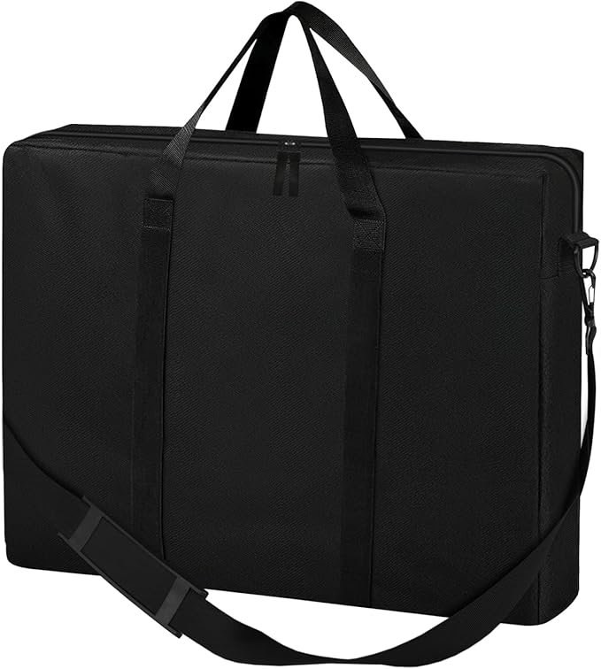 SIRUITON Folding Table Storage Bag Fits 4FT Folding Tables Portable 600D WaterProof Carry Bag for Folding Picnic/Camp Tables with Reinforcing Plate &amp Shoulder Strap 24 D x 26 W x4.5 H