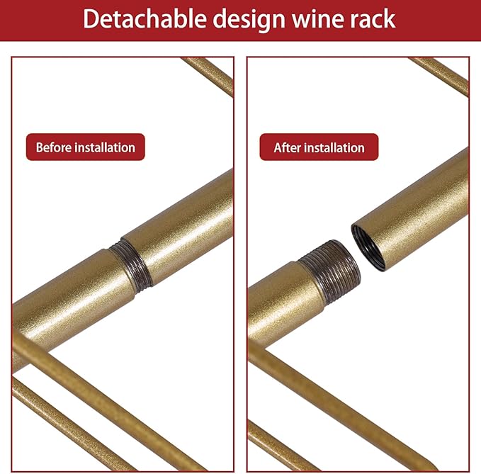 5 Pack 12 Bottle Wall Rack DIY Detachable Bottle Holder for Kitchen Pantry Dining Room Bar Commercial Restaurants