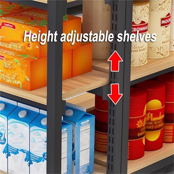 Fangool Commercial Supermarket ShelfCandy Display Rack Supermarket Shelves Center Island Cabinet Garage Shelving Heavy Duty for Stores Supermarkets Drugstores Garages(Black-a100x60x130 cm)