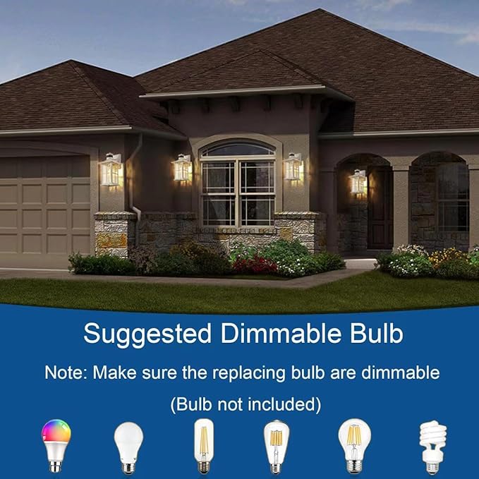 2 Pack Motion Sensor Porch Lights Dusk to Dawn Outdoor Wall Lantern White Exterior Sconce Lighting Fixtures Waterproof Outside Garage Lamp Wall Mount for House Patio Front Door