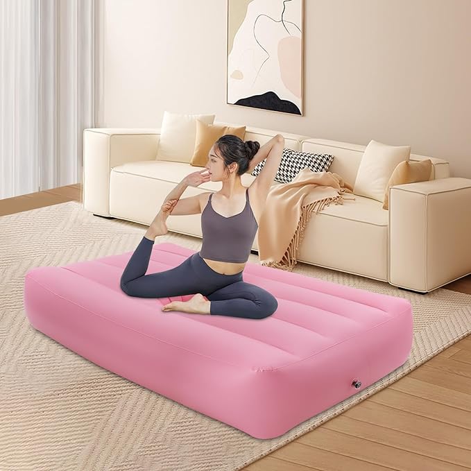 BBL Bed 72 x 40 Inflatable Mattress with Hole BBL Bed After Surgery for Sleeping Ergonomics PVC Pregnancy Bed Inflatable Mattress Air Mattress for Camping Traveling Hiking (Pink)