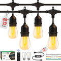 50FT Outdoor String Lights Waterproof with 30+2 Bulbs (1.5FT Bulbs Spacing) Remote &amp Dimmer Commercial Grade Patio Lights with 3 Mode Light &amp Timing100PC Ties for Outside