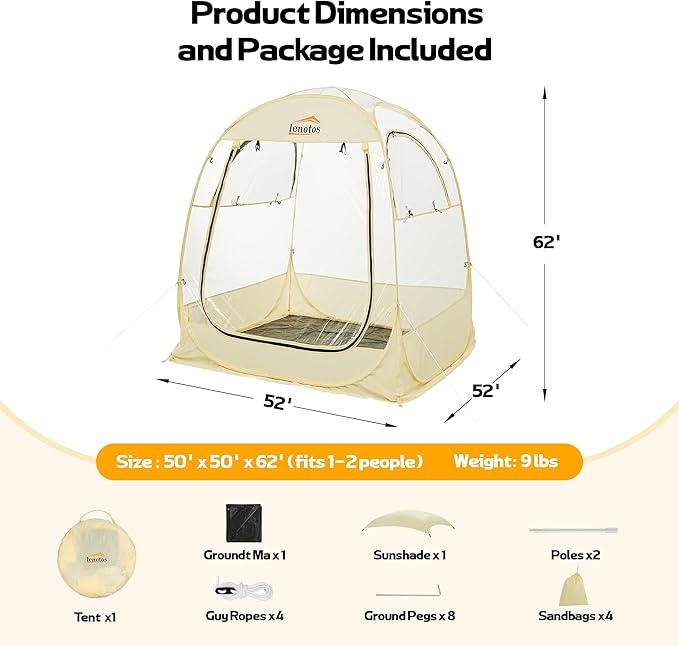 Pop Up Sports Tent Instant Clear Bubble Tent with Removable Top Cover Outdoor All Weather Shelter for Watching Sports Cheering Fishing and Camping