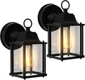 Outdoor Wall Light Fixtures Waterproof Porch Lights Anti-Rust Matte Black Outdoor Wall Lantern for Patio Front Door Garage - 2 Pack