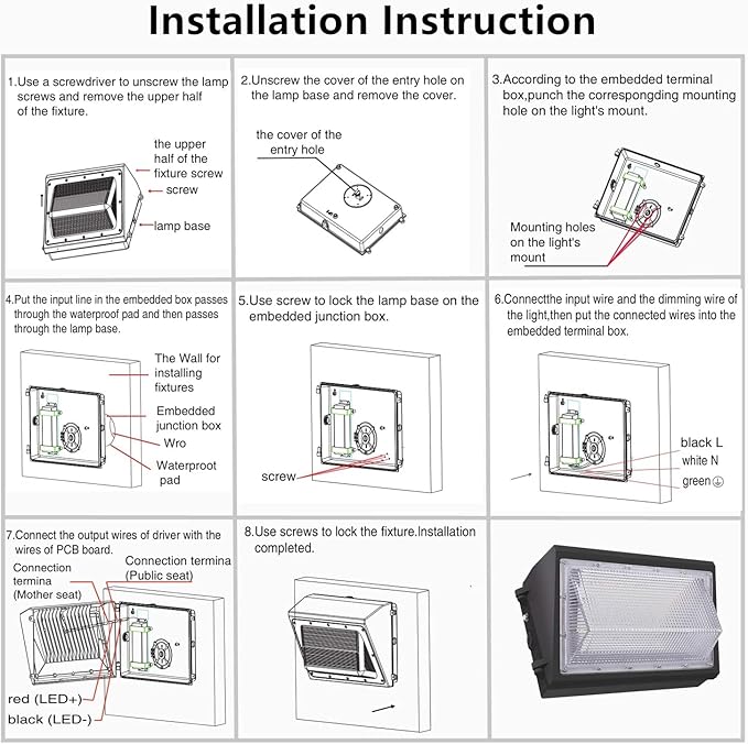 2PACK Dusk to Dawn 180W LED Wall Pack Light Fixture 25200LM 1500W HPS/HID Equivalent100-277V 5000K Daylight Commerical/Industrial Outdoor Security Lighting Parking LotEntrance Warehouse