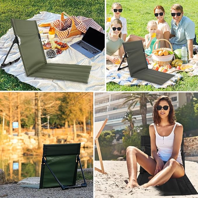 2 Pack Outdoor Camping BackrestsLightweight Foldable ChairaPark Leisure backrestBeach Portable Single Lazy ChairAluminum Lazy Backrest for for Lawn Outdoor Movie and Travel