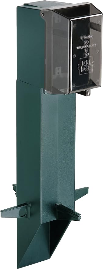 GPD19G-1 Gard-N-Post Low-Profile Outdoor Landscape Lighting Post Enclosure with Outlet Cover 19.5-Inch Green 1-Pack