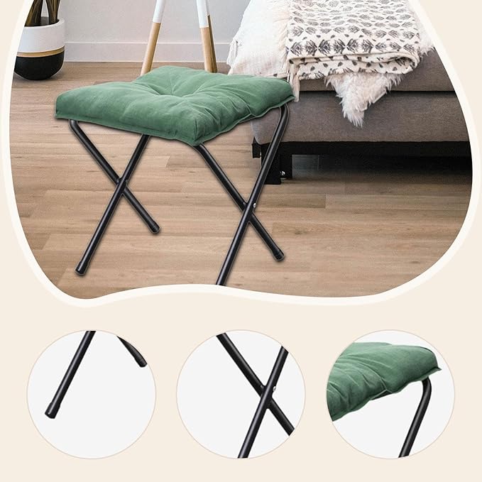Footrest Fishing Seat Multipurpose Space Saving Easy to Carry Camping Chair Portable for Barbecue Lawn Hiking Fishing Camping Green