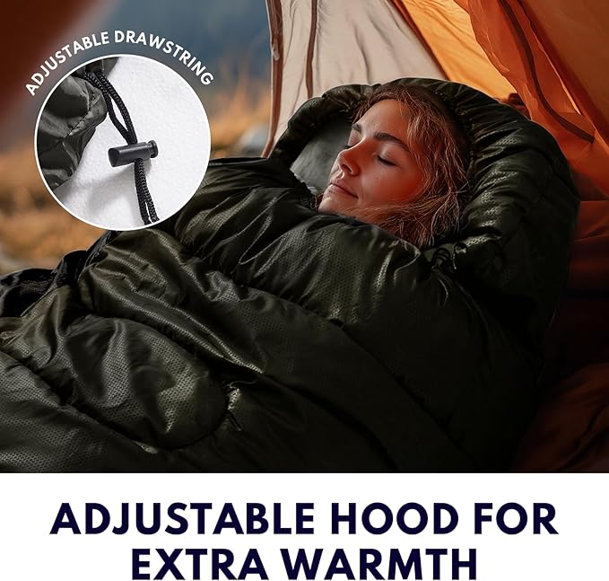 Sleeping Bags for Adults Cold Weather &amp WarmBackpacking Camping Sleeping Bag for Tall Girls BoysLightweightCompactWaterproof Camping Gear for TravelingHikingHotelOutdoor &amp Indoor