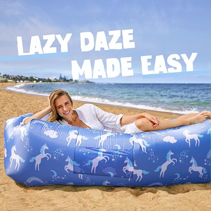 AlphaBeing Inflatable Lounger Beach Chair Accessories Air Sofa Hammock Inflatable Couch for Camping Backyard Lakeside with Compression Sacks Ideal Outdoor Gifts for Adults