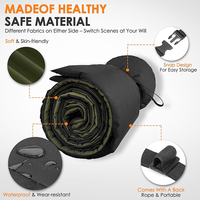 Portable Camping Cot Mattress 80 x 36 Inches Sleeping Mat with Waterproof Anti-Slip Bottom Floor Mattress Easy to Carry for Guest Tent Lawn Yard Camping Cot Easy to Store