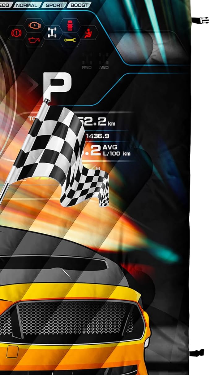 Axolotl Racing Car Lightweight Travel BlanketCooling Car Camping BlanketBoys Extremly Gaming Packable Portable Outdoor BlanketDashboard Wheel Flag Travel Blanket for HikingTravelingCampingYellow