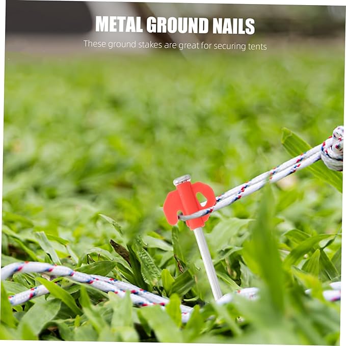 BESPORTBLE 20Pcs Portable Heavy Duty Tent Stakes Windproof Metal Ground Pegs for Camping Hiking and Outdoor Activities Enhanced Stability and Easy Setup for All Environments