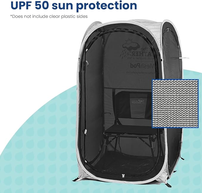 Under the Weather WeatherPod Original Shark Tank MyPod™ Mesh 1-2 Person Pop-Up Screen Pod - Keeps Out Bugs Mosquitos and Harmful UV Rays - UPF 50 for Maximum Protection from The Sun