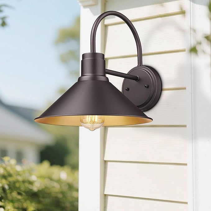 ALLGOT Exterior Barn Light Outdoor Wall Lights for House Front Porch Outdoor Wall Lighting Fixture Modern Farmhouse Outside Sconce Lighting(Oil Rubbed Bronze 1 Pack)