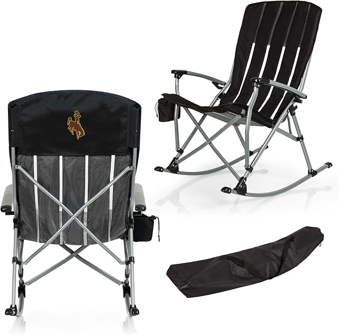 Picnic TIME NCAA Unisex-Adult NCAA Outdoor Rocking Camp Chair XL Heavy Duty Camping Chair for Adults